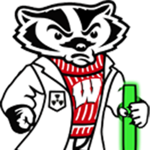 Image of Bucky Badger holding a glowing rod